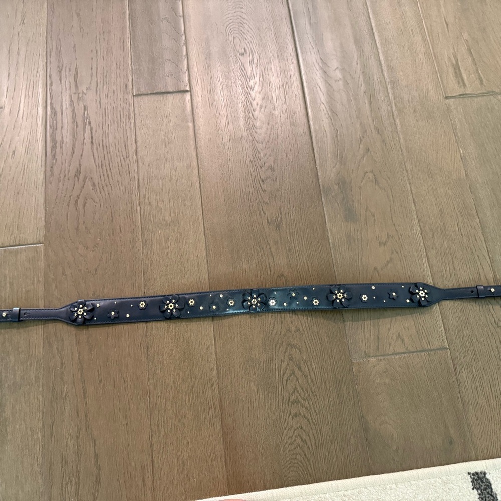 Black Floral Embellished Bag Strap 100 cm